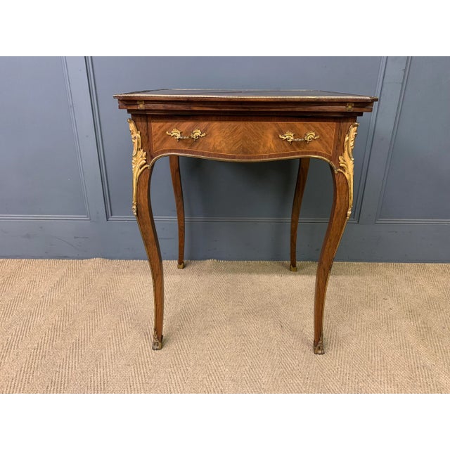 Inlaid Rosewood Envelope Card Table by Maple & Co., 1890 For Sale - Image 9 of 18