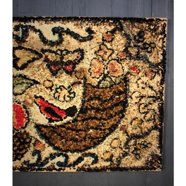 Great wall art for the avid folk art collector! A wonderful cut lace hooked textile art on linen. Mounted on board for...