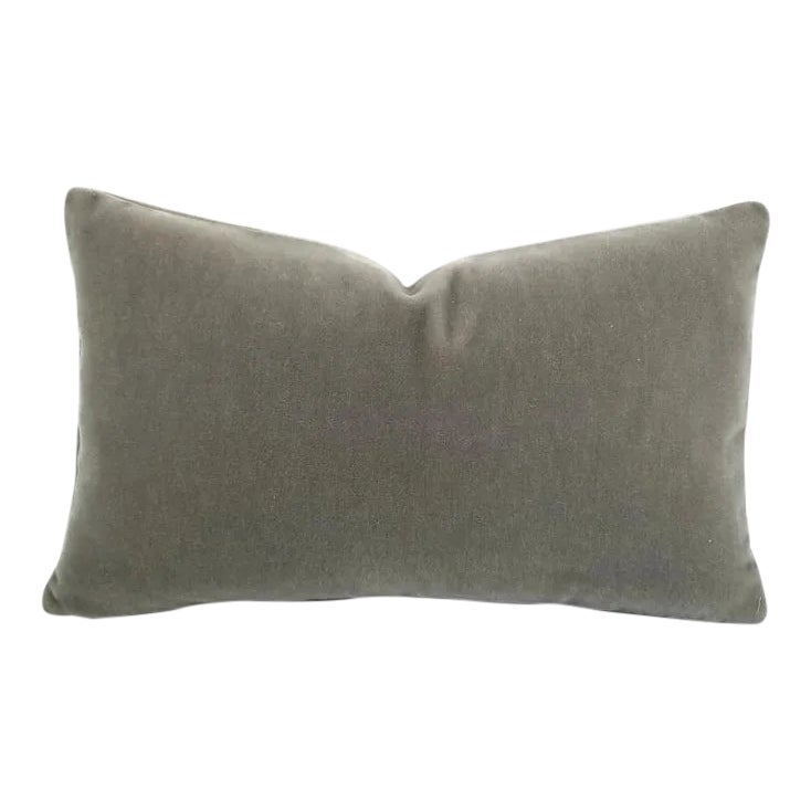 Solid Gray Mohair Lumbar Pillow Cover 12" X 20" Chairish