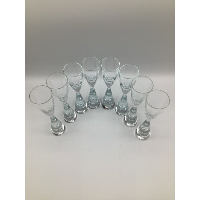 50’s Holmegaard Denmark Princess Teardrop Crystal Cordial Flutes by Bent Severin - Set of 8 For Sale - Image 9 of 9