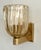 Gold Art Deco Murano Crystal Glass and Brass Wall Sconces, 1990s, Set of 2 For Sale - Image 8 of 13