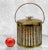 Vintage Atomic Gold Striped Round Ice Bucket with Lid, c.1960's - Pairs Nicely with Many Mid-Century Interior Styles -...