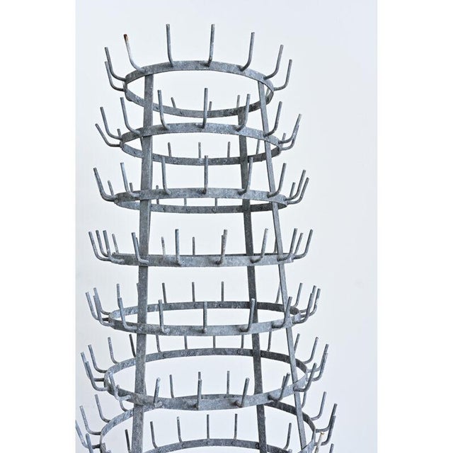 Silver French 1920s Massive Zinc Bottle Drying Rack For Sale - Image 8 of 12