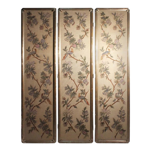 Vintage Italian Chinoiserie Room Divider Screen For Sale