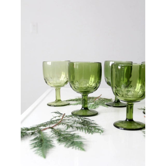 Vintage Bartlett Collins Thumbprint Goblets Set of 6 For Sale - Image 6 of 12