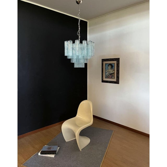 Blue Murano Glass Tube Chandelier, 1990s For Sale - Image 8 of 16