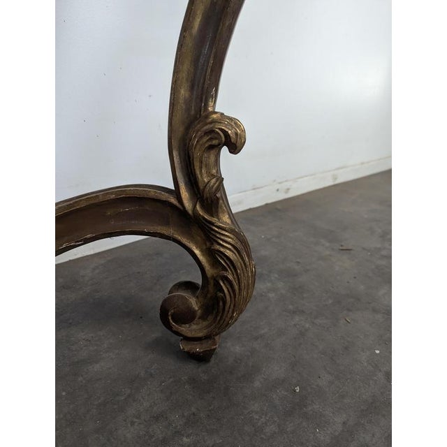 Gold Louis XV Console in Carved Giltwood with Red Marble Top For Sale - Image 8 of 10