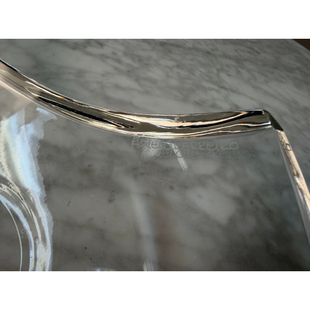 Contemporary Sculptural Biomorphic Clear Glass Centerpiece Bowl by Raquel Guerreiro For Sale In West Palm - Image 6 of 9