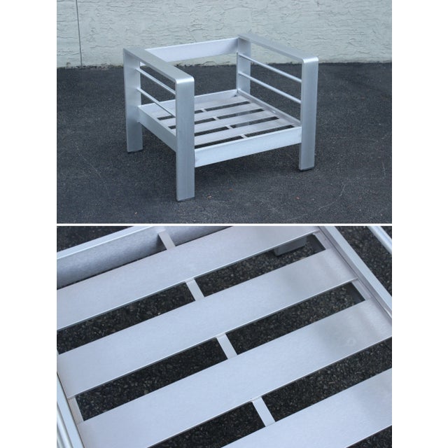 Mozaic Company Modern Pair of Aluminum Outdoor Lounge Chairs For Sale - Image 12 of 12