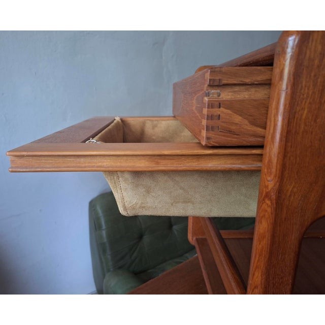 Wood Multifunction Teak Serving Bar Cart from Vildbjerg Møbelfabrik, Denmark, 1960s For Sale - Image 7 of 15