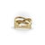 1990s Contemporary 14k Gold Micro Pave Diamond Crossover Ring, Size 6 For Sale In Los Angeles - Image 6 of 11