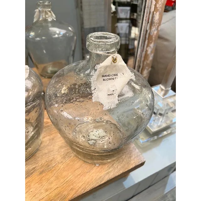 Kenneth Ludwig Chicago Seeded Pebble Hand Blown Glass Vase For Sale - Image 4 of 5