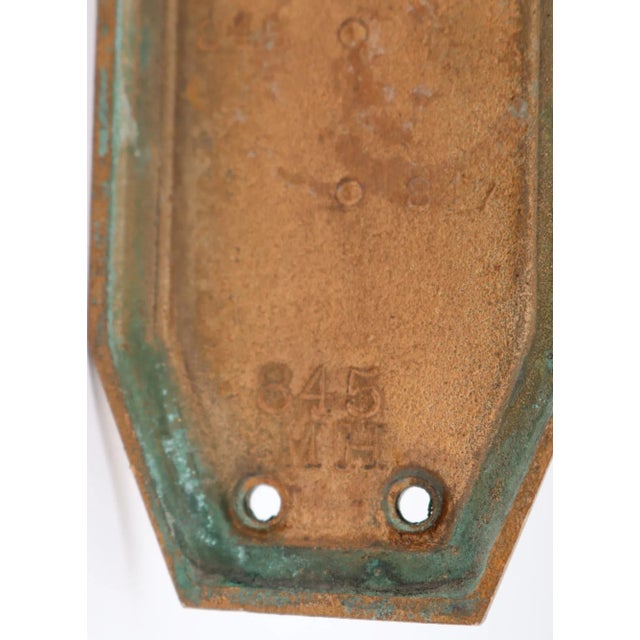 Metal Vintage Round Glass Art Deco Brass Dummy Door Knob Set For Sale - Image 7 of 7