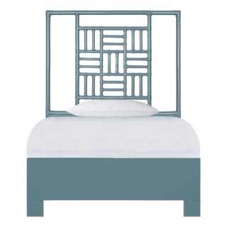 Finn Platform Bed Twin Extra Long - Regatta Blue For Sale