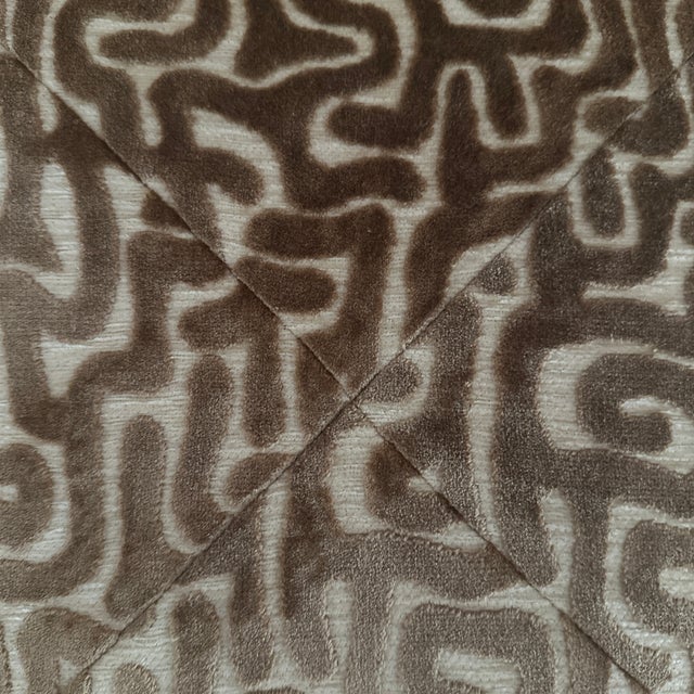 Handcrafted decorative pillow cover, double sided velvety camel maze with cream background, with invisible zipper. Selling...