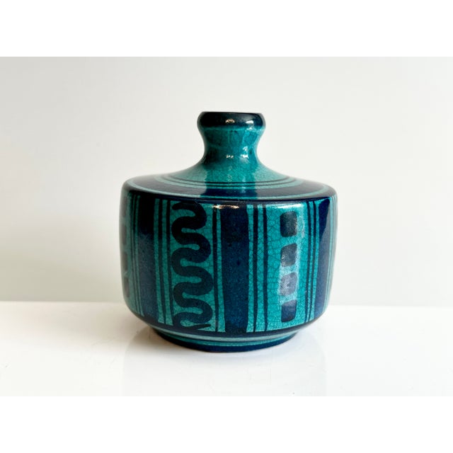 Hand-Thrown Studio Ceramic Vase in Turquoise-Blue Tones by Wilhelm Kagel, Germany, 1960s For Sale - Image 15 of 15