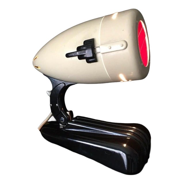 Bauhaus Hanau Metal Bakelite Table Lamp with Height Adjustment, 1950s For Sale