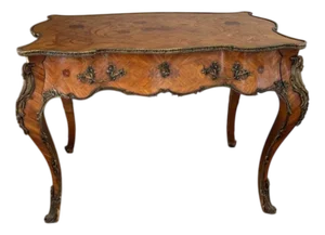 Antique French Freestanding Kingwood Marquetry Inlaid Centre Table, 1880s