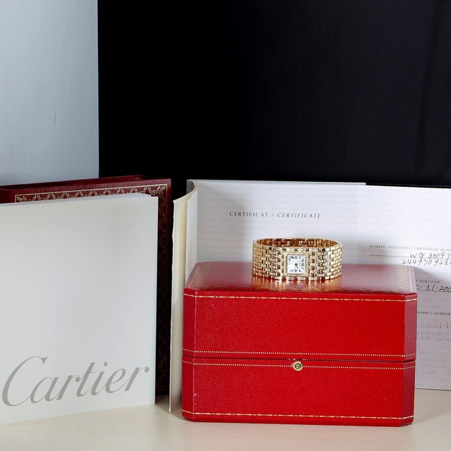 Cartier Panthère Ruban Wg3009ta Factory Diamond 18k Gold Full Set Watch For Sale - Image 15 of 18