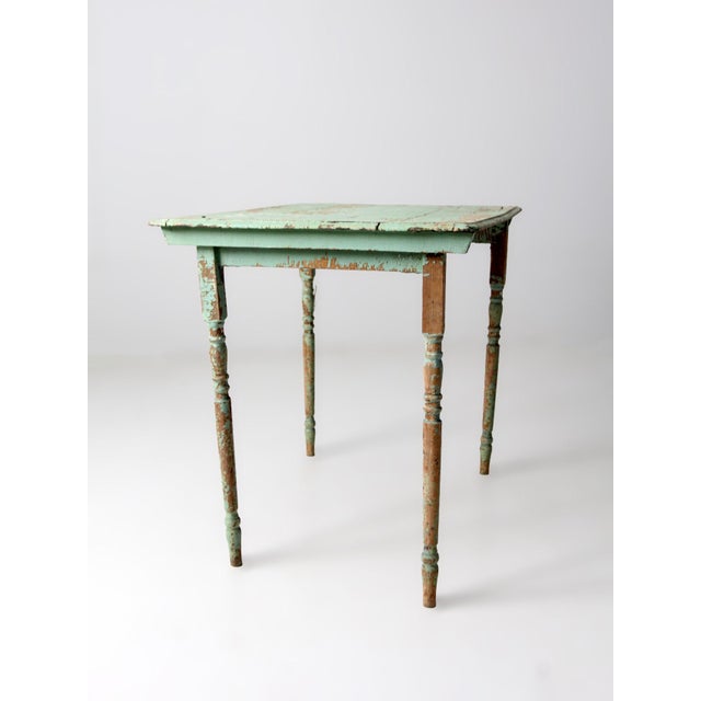 Antique Painted Wood End Table For Sale - Image 13 of 18
