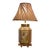 Vintage Chinoiserie Hexagonal Reverse-Painted Glass & Brass Table Lamp For Sale