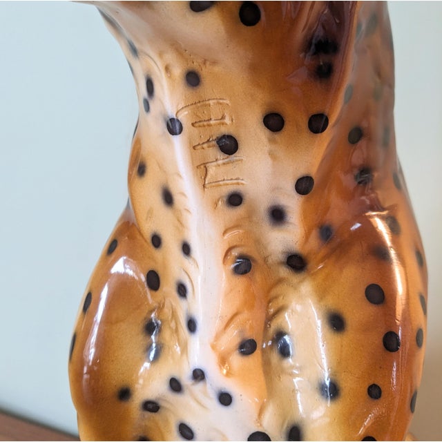 Large Ceramic Cheetah Sculpture, 1960s For Sale - Image 4 of 8
