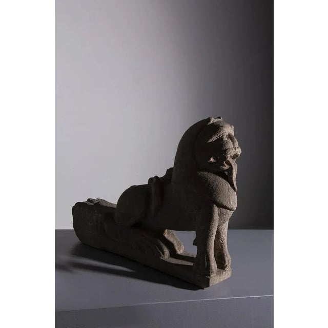 Wei Dynasty Chinese Lion Sculpture in Stone, 1800s For Sale - Image 12 of 13