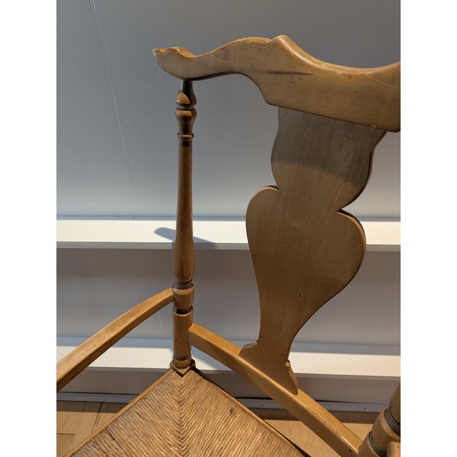 English Country Pine Woven Seat Armchairs - Set of 2 For Sale - Image 11 of 11