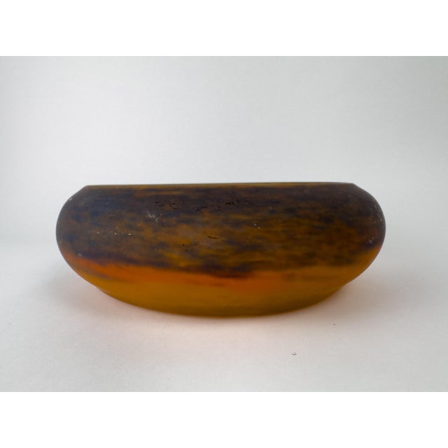 Muller Frères Lunéville Art Deco Mottled Glass Vide-Poche Bowl For Sale - Image 11 of 14