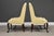 A pair of traditional Queen Anne style lounge chairs or captains chairs made by Ethan Allen Furniture. Cherry cabriole...