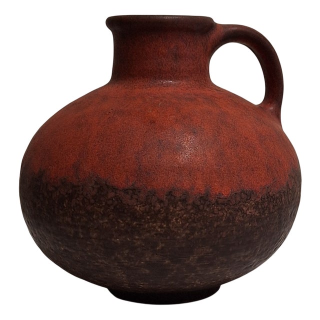 Vintage German Ceramic Vase in Brown-Red Glaze by Jasba, 1970s For Sale