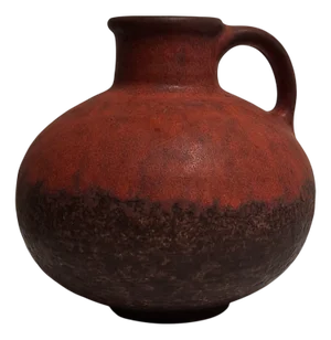 Vintage German Ceramic Vase in Brown-Red Glaze by Jasba, 1970s