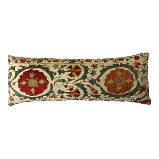 Antique Hand-Embroidered Suzani Pillow - a Piece of Art For Sale