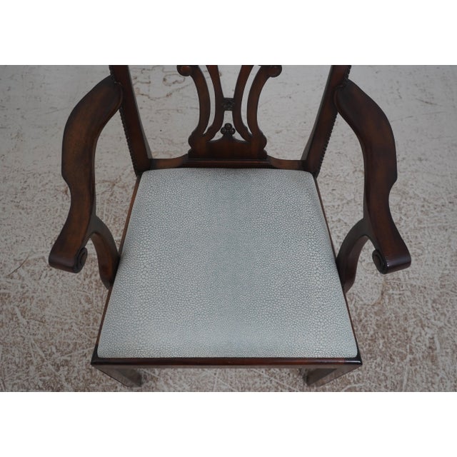 Set of 8 Maitland Smith Chippendale Mahogany Dining Room Chairs For Sale - Image 10 of 18
