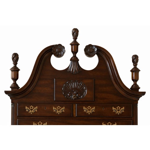 1970s Kittinger Biggs Old Dominion Model 1780 Chippendale Mahogany Highboy For Sale - Image 5 of 10