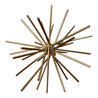 Contemporary Urchin Gold Leaf Iron Rod Asterisk by Worlds Away For Sale