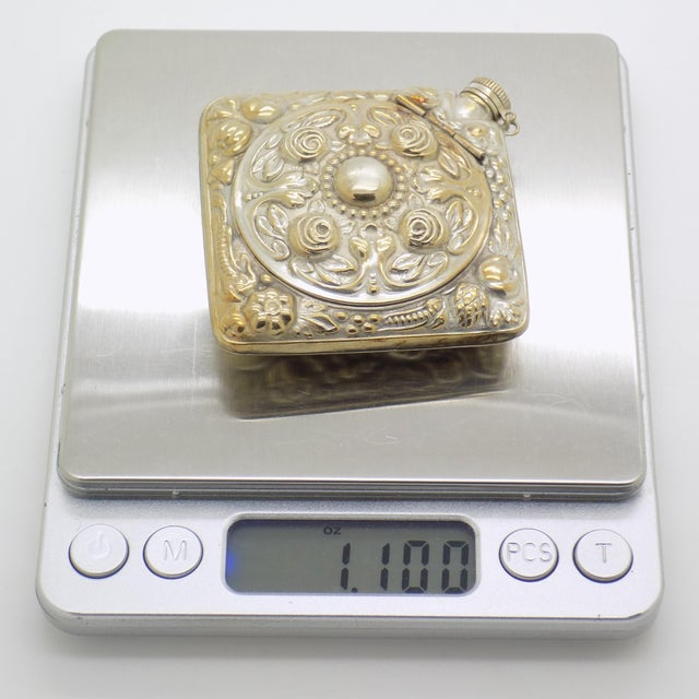 Vintage Italian Handmade Genuine Silver Rare Pill Box & Perfume Bottle For Sale - Image 11 of 12