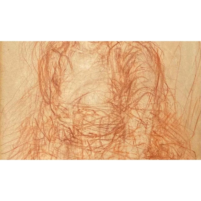 Napoleon I Era Artist, Portrait of a Woman, Early 19th Century, Sanguine For Sale - Image 4 of 7