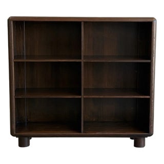 Vintage Oak Bookcase Cylinder Legs For Sale