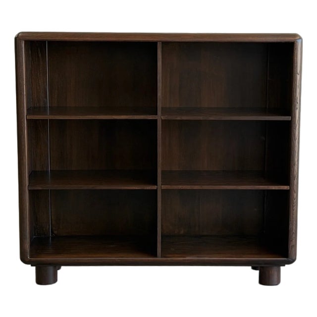 Vintage Oak Bookcase Cylinder Legs For Sale