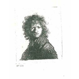 After Rembrandt, Self-Portrait Frowning, Etching, 19th Century For Sale
