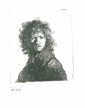 After Rembrandt, Self-Portrait Frowning, Etching, 19th Century