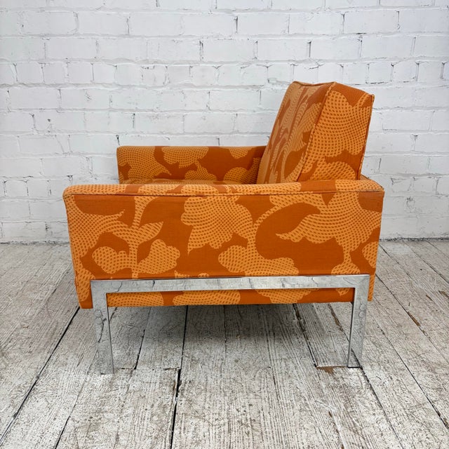 Mid Century Modern Knoll Style Lounge Arm Chair Chrome For Sale In Cleveland - Image 6 of 12