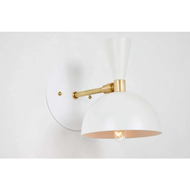 Lola' Brass and Metal Adjustable Sconces in White - a Pair For Sale - Image 9 of 11