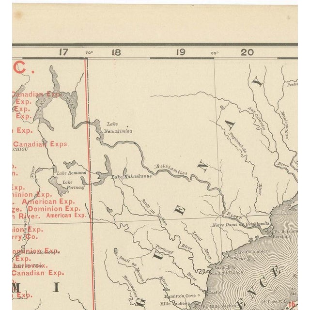 Antique Map of Quebec with Gaspé Inset from Rand McNally, 1899 For Sale - Image 3 of 12