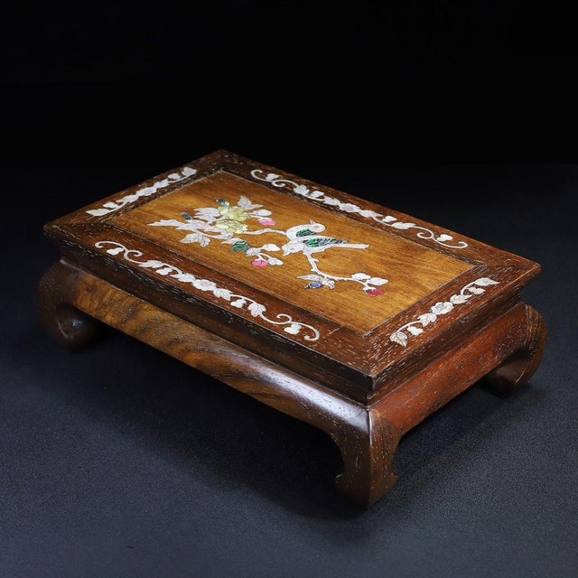 Wood Huali Rosewood Low Table Inlaid With Mother-of-Pearl For Sale - Image 7 of 10