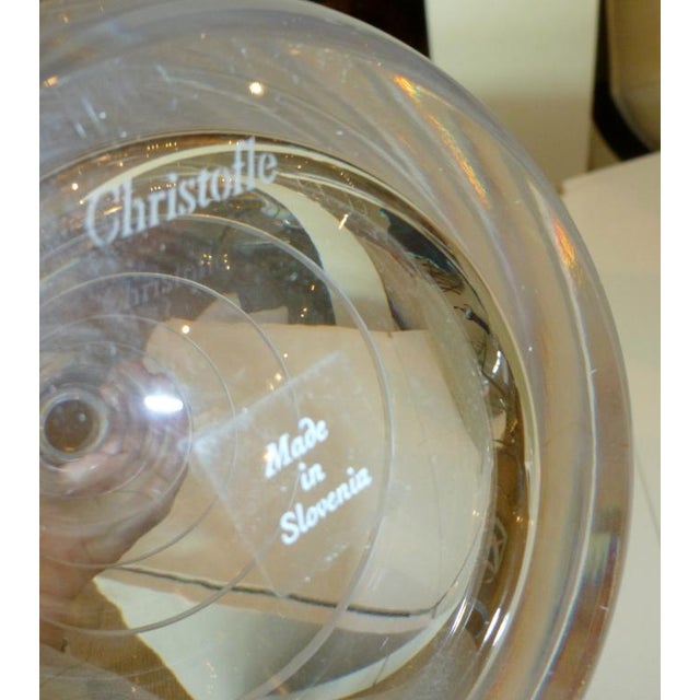 Early 20th Century Vintage Signed Christofle Modernist Clear Glass Decanter For Sale - Image 5 of 5