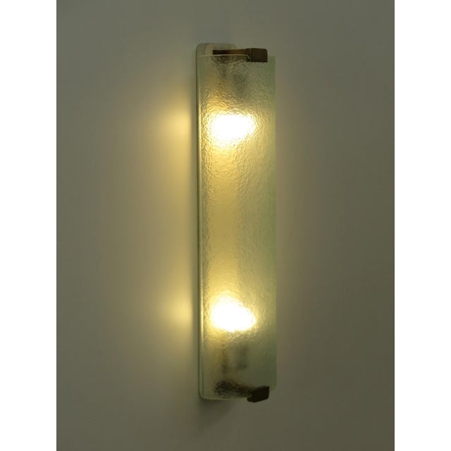 1950s Large Glass and Brass Wall Lamp from Fontana Arte, Italy, 1950s For Sale - Image 5 of 13