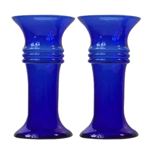 Cobalt Blue Glass Vases by Michael E. Bang for Holmegaard, 1980s, Set of 2