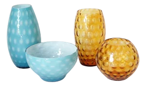 Glass Nemo Vases and Bowls from Egermann, Former Czechoslovakia, 1980s, Set of 4
